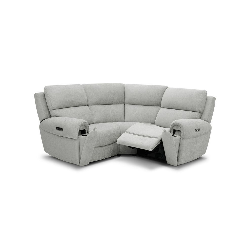Ezra Group 1 Electric Recliner with Power Headrest & Lumbar Support in Darwin Silver Fabric 2