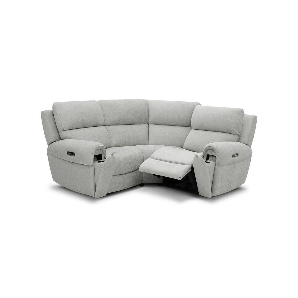 Ezra Group 1 Electric Recliner with Power Headrest & Lumbar Support in Darwin Silver Fabric 3