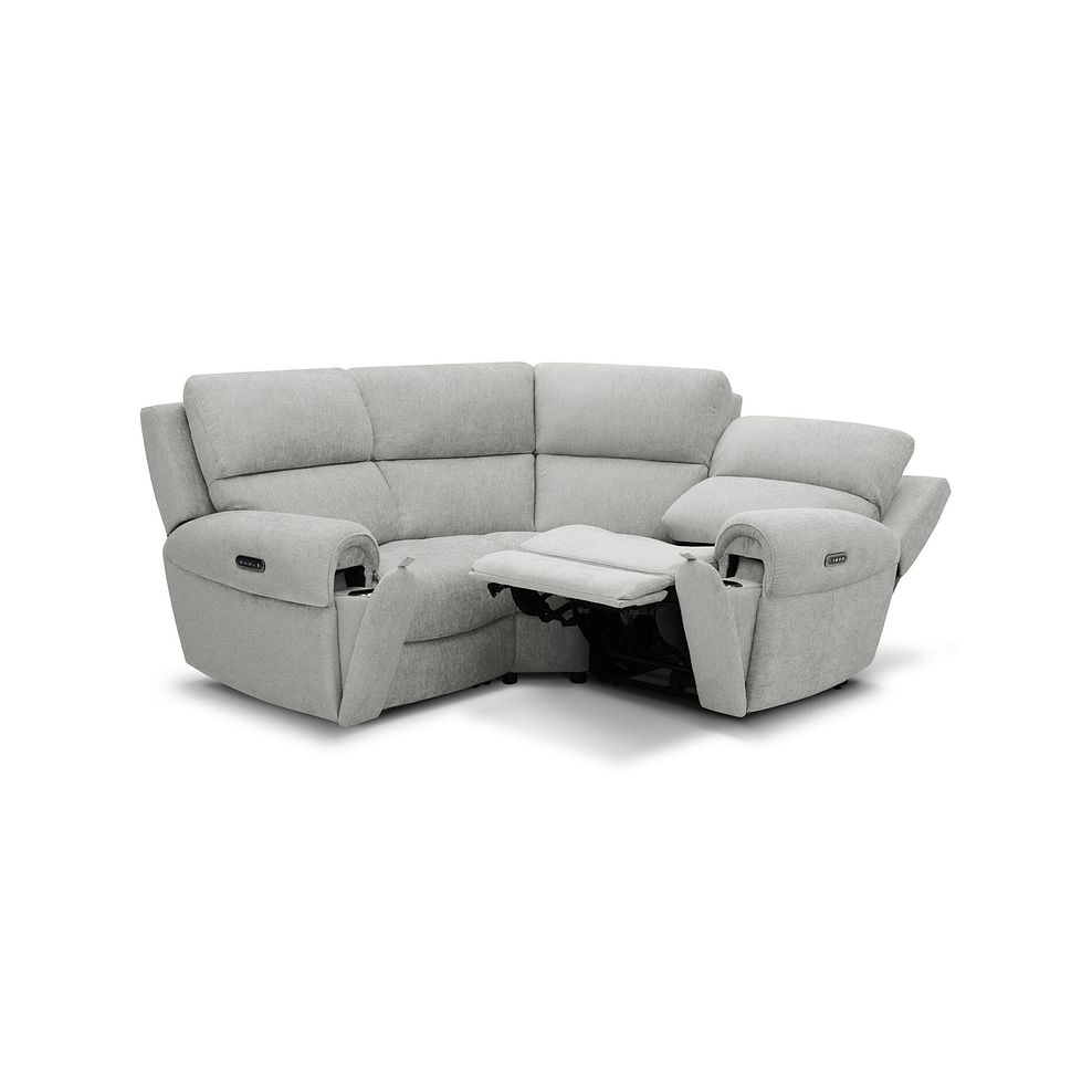 Ezra Group 1 Electric Recliner with Power Headrest & Lumbar Support in Darwin Silver Fabric 4