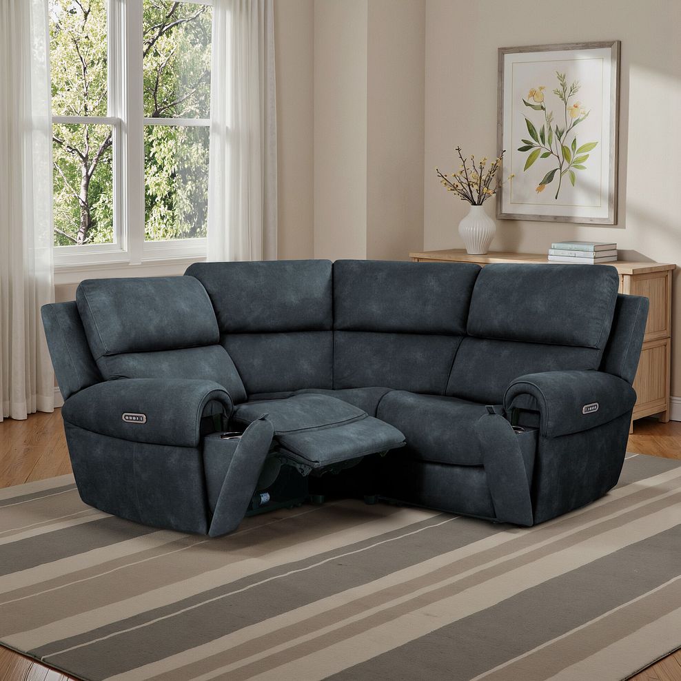 Ezra Group 1 Electric Recliner with Power Headrest & Lumbar Support in Dexter Shadow Fabric 1