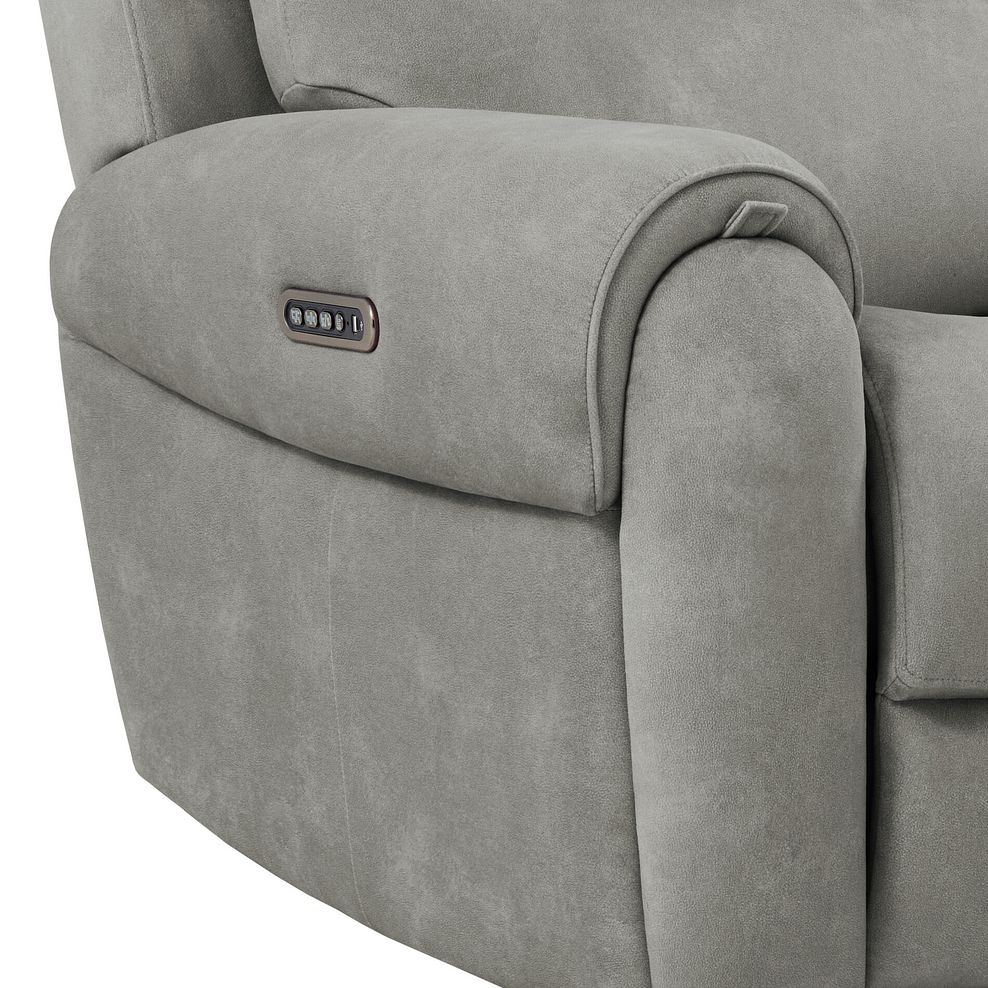 Ezra Group 1 Electric Recliner with Power Headrest & Lumbar Support in Dexter Stone Fabric 9