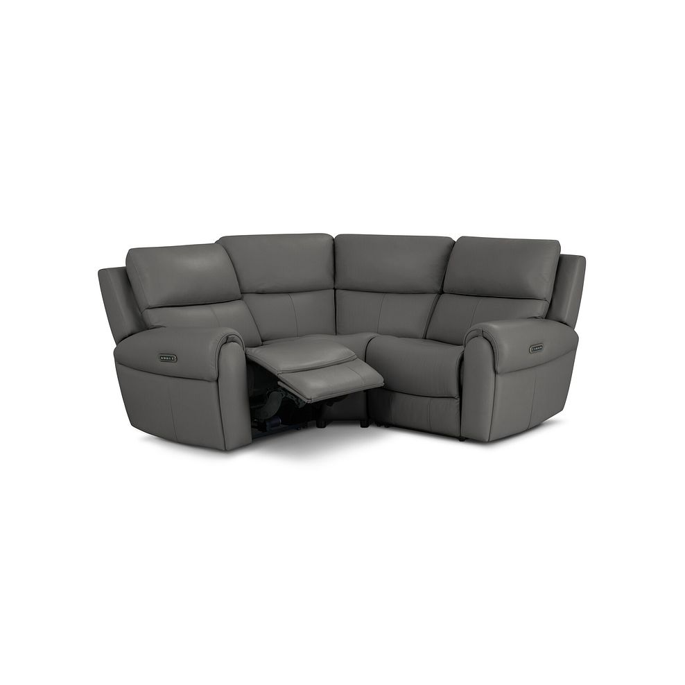 Ezra Group 1 Electric Recliner with Power Headrest & Lumbar Support in Elephant Grey Leather 2