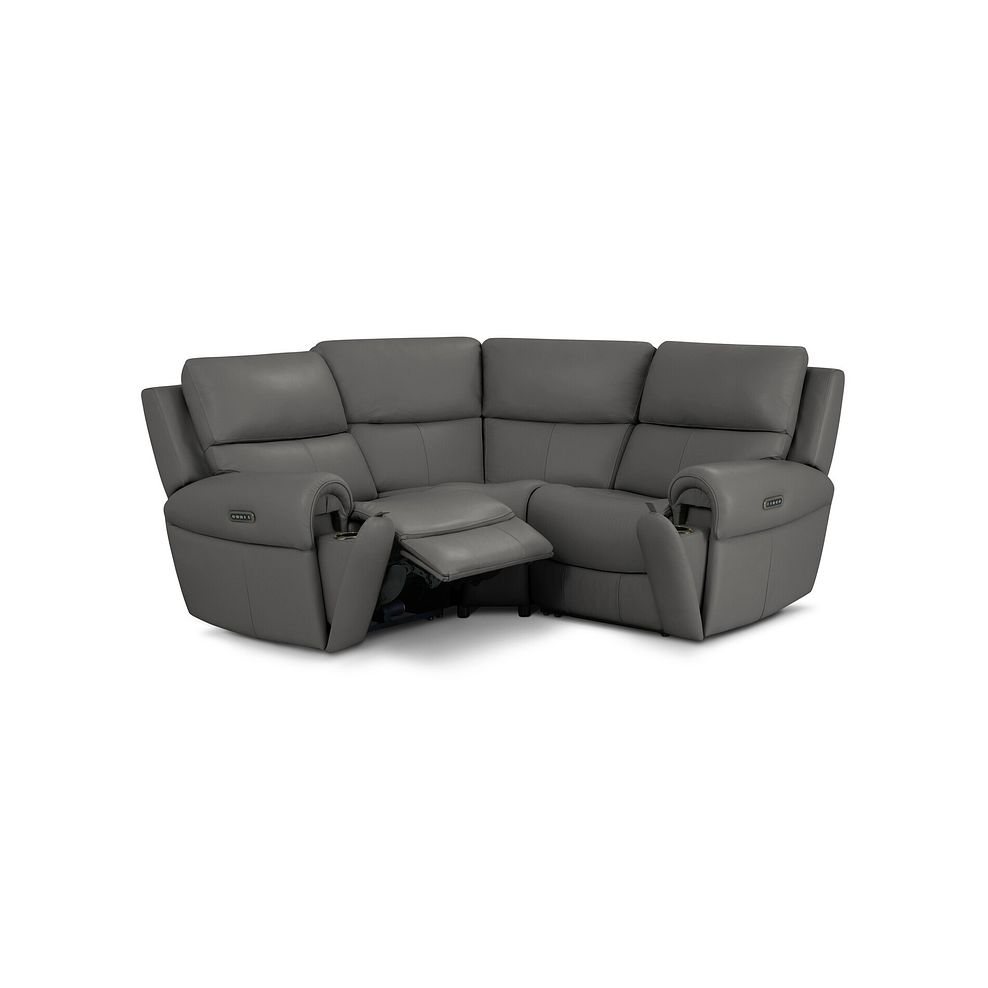 Ezra Group 1 Electric Recliner with Power Headrest & Lumbar Support in Elephant Grey Leather 3