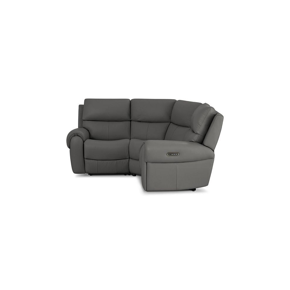 Ezra Group 1 Electric Recliner with Power Headrest & Lumbar Support in Elephant Grey Leather 5