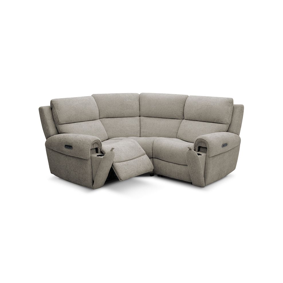 Ezra Group 1 Electric Recliner with Power Headrest & Lumbar Support in Hopsack Linen Fabric 2