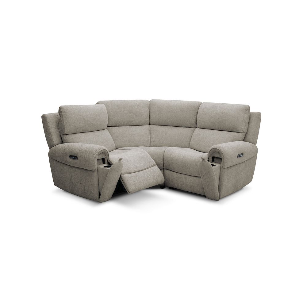 Ezra Group 1 Electric Recliner with Power Headrest & Lumbar Support in Hopsack Linen Fabric 3