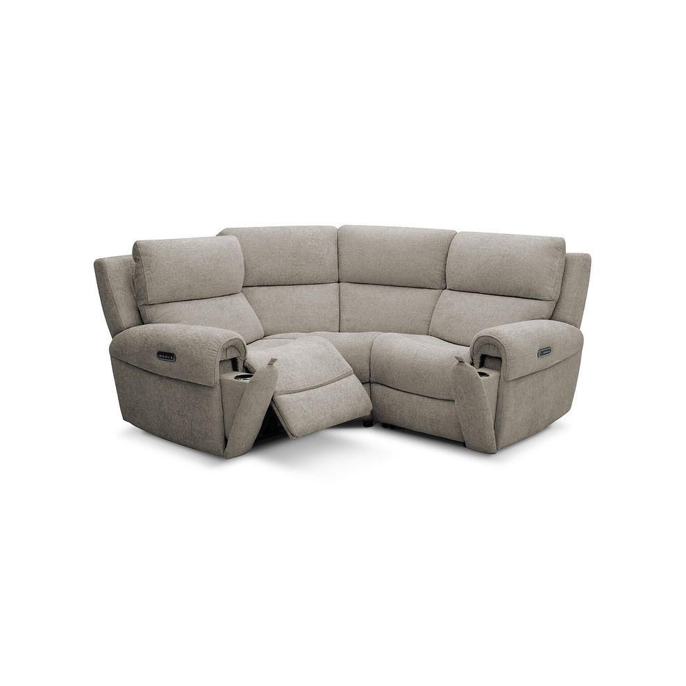 Ezra Group 1 Electric Recliner with Power Headrest & Lumbar Support in Hopsack Linen Fabric 4