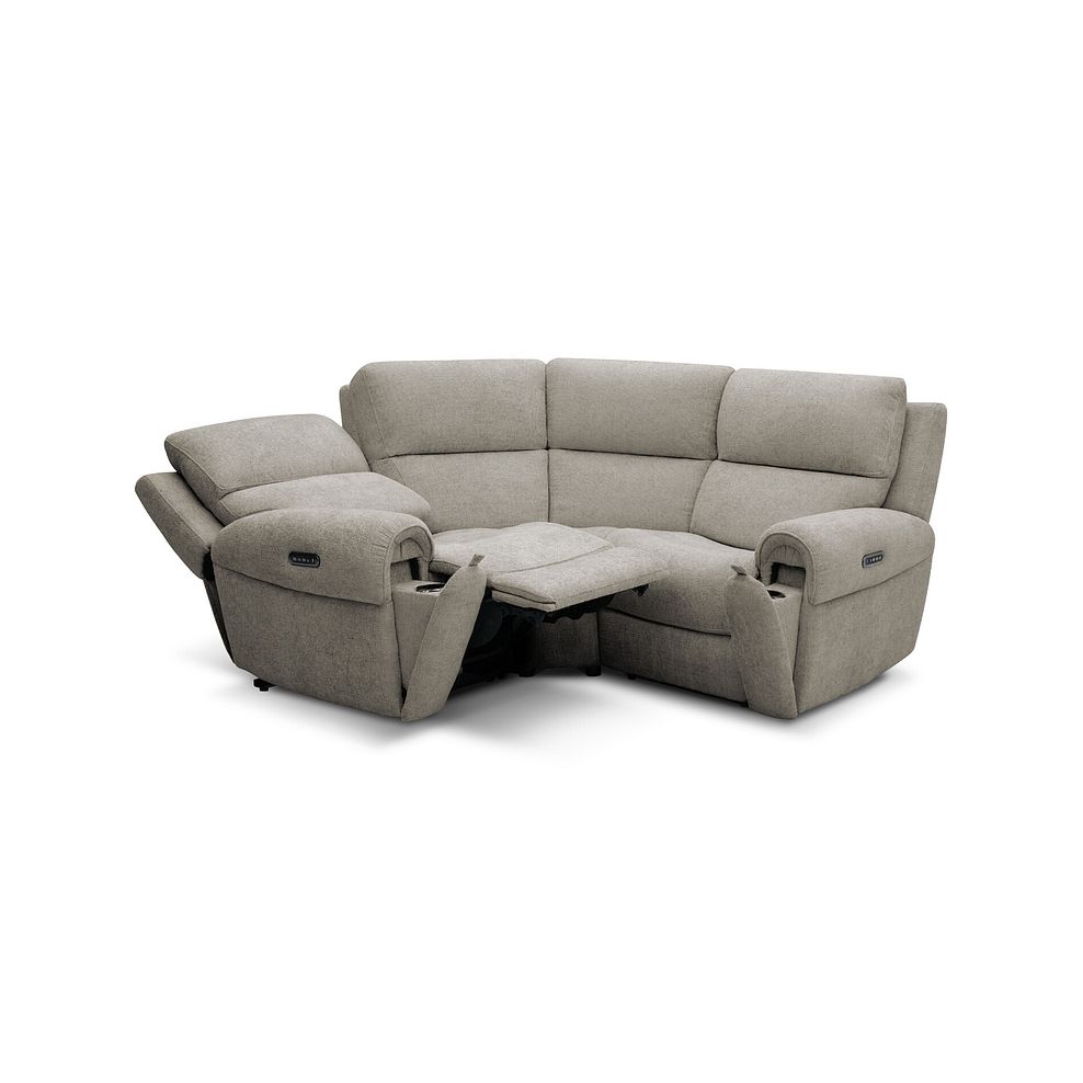 Ezra Group 1 Electric Recliner with Power Headrest & Lumbar Support in Hopsack Linen Fabric 5