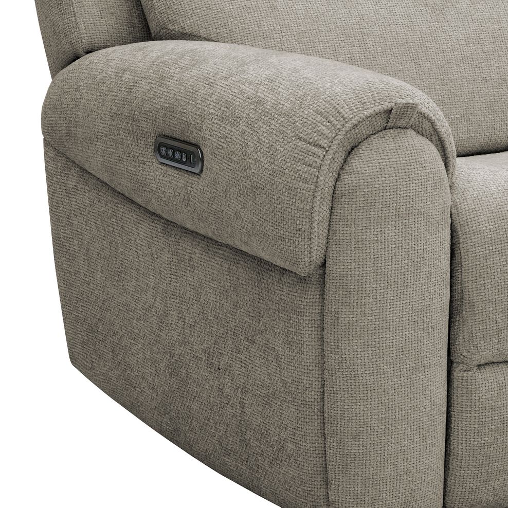 Ezra Group 1 Electric Recliner with Power Headrest & Lumbar Support in Hopsack Linen Fabric 9