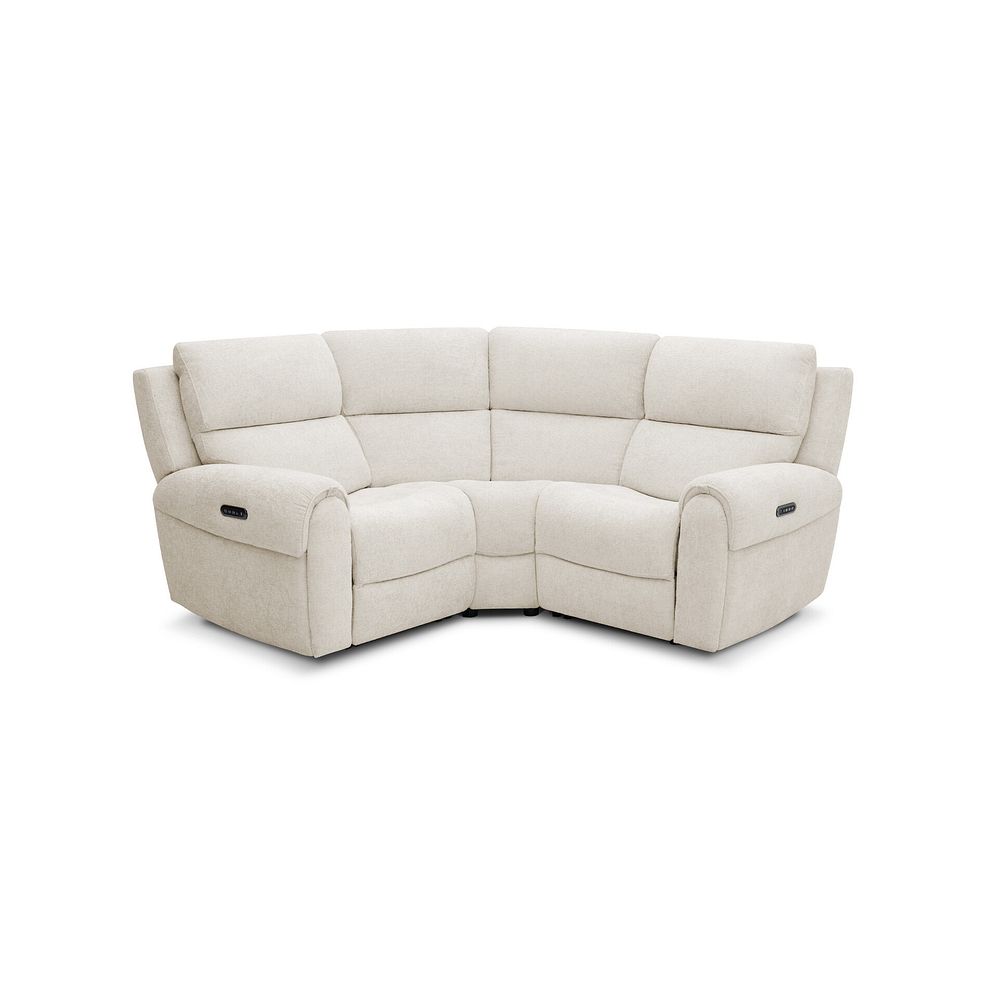 Ezra Group 1 Electric Recliner with Power Headrest & Lumbar Support in Hopsack Natural Fabric 1