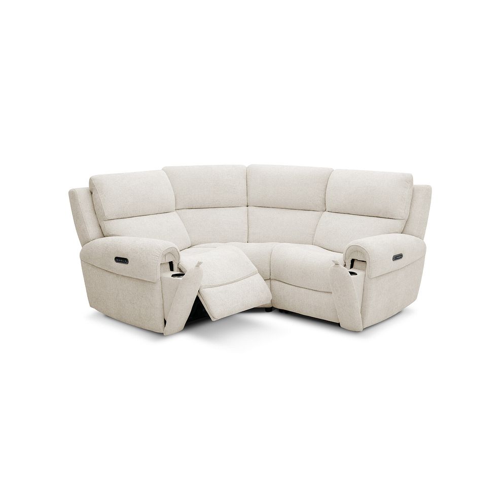 Ezra Group 1 Electric Recliner with Power Headrest & Lumbar Support in Hopsack Natural Fabric 2