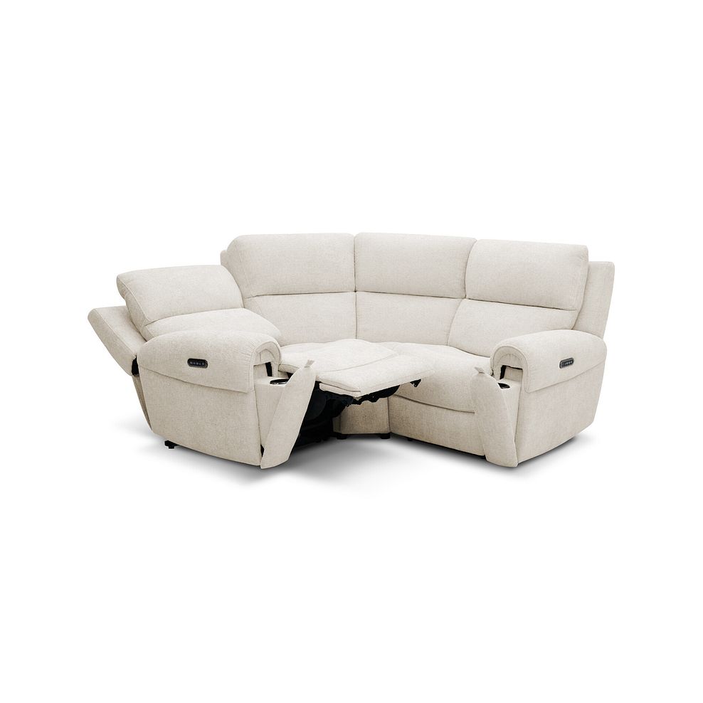 Ezra Group 1 Electric Recliner with Power Headrest & Lumbar Support in Hopsack Natural Fabric 6