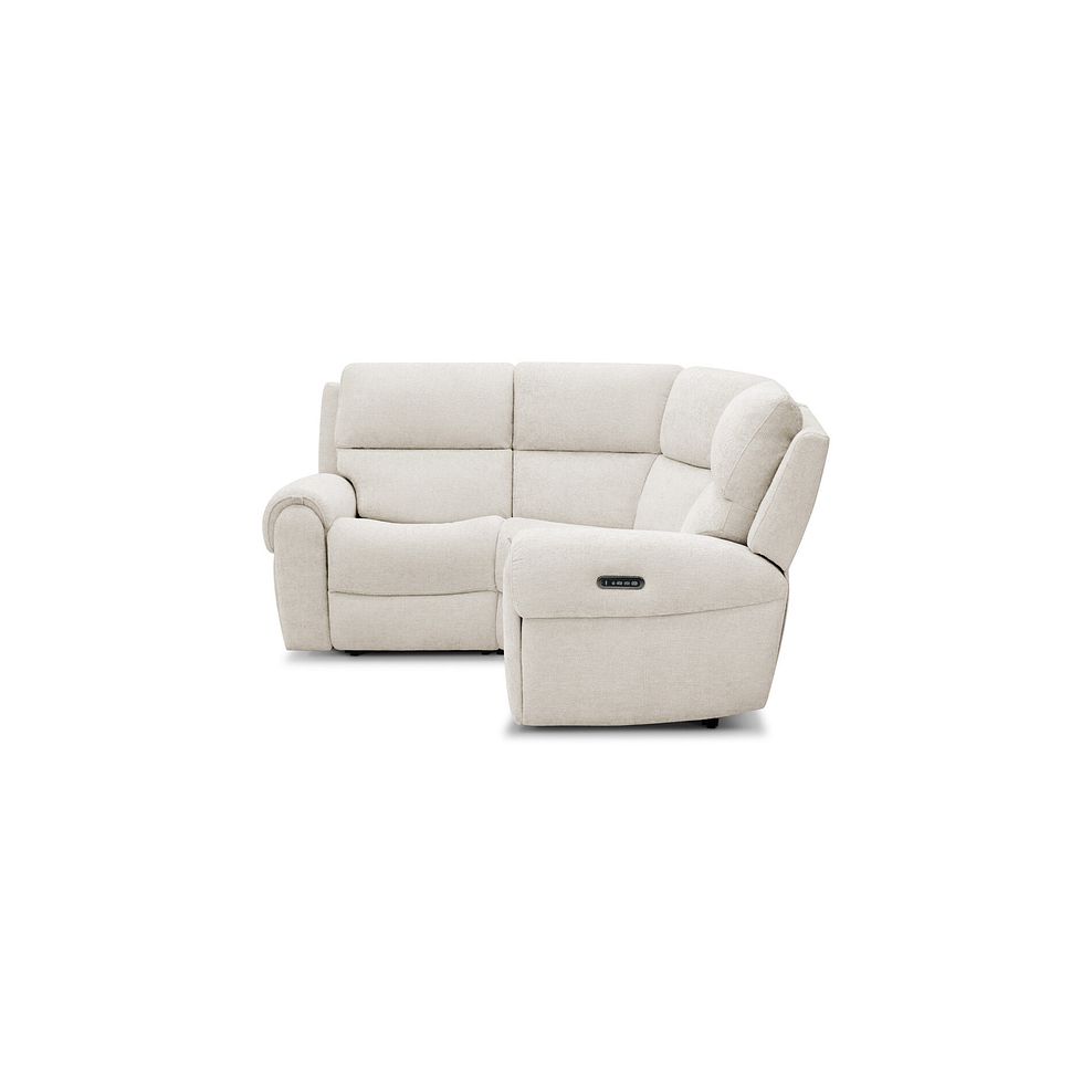 Ezra Group 1 Electric Recliner with Power Headrest & Lumbar Support in Hopsack Natural Fabric 7