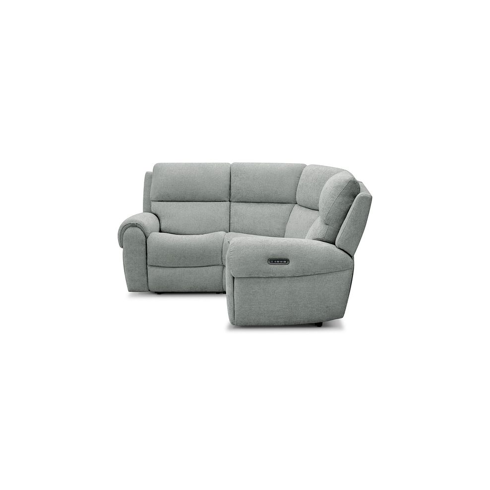 Ezra Group 1 Electric Recliner with Power Headrest & Lumbar Support in Hopsack Platinum Fabric 7