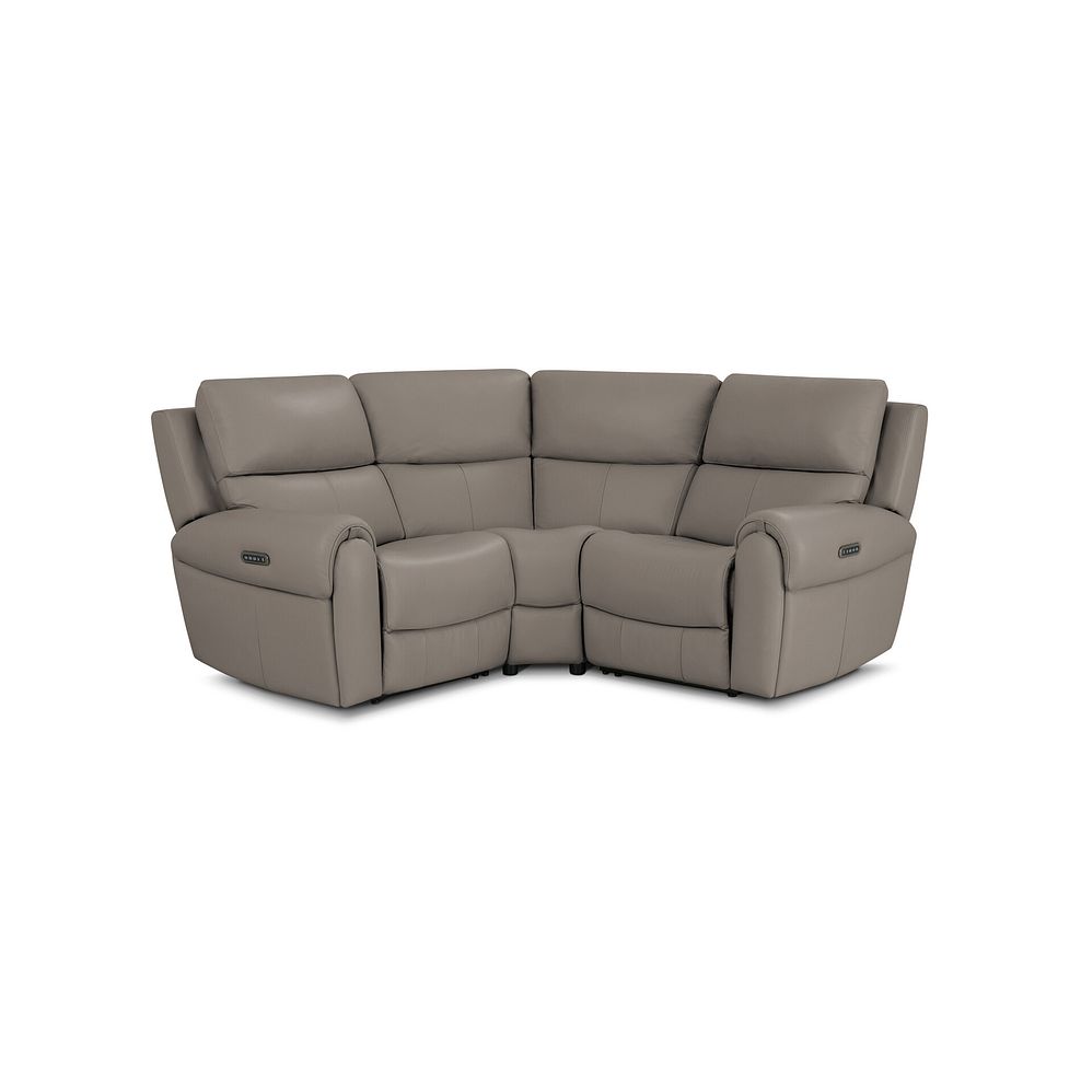 Ezra Group 1 Electric Recliner with Power Headrest Lumbar Support in Oyster Leather 1