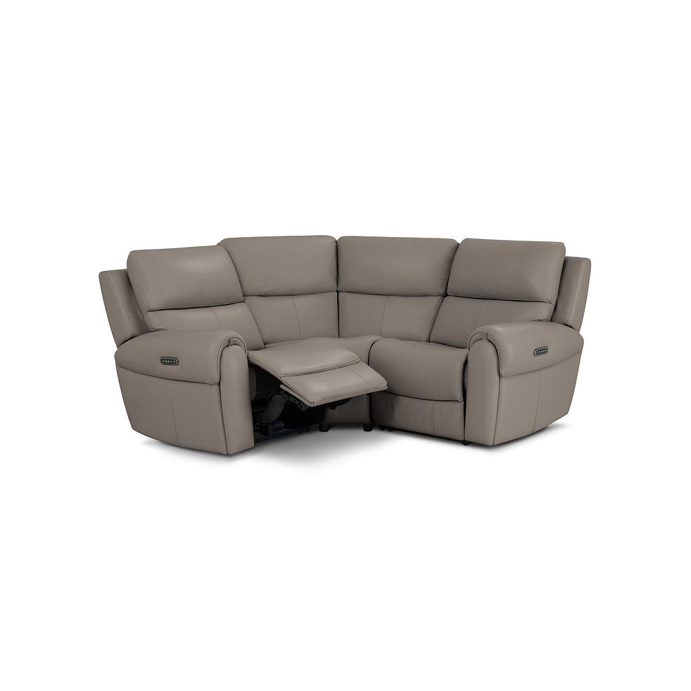 Ezra Group 1 Electric Recliner with Power Headrest Lumbar Support in Oyster Leather 2