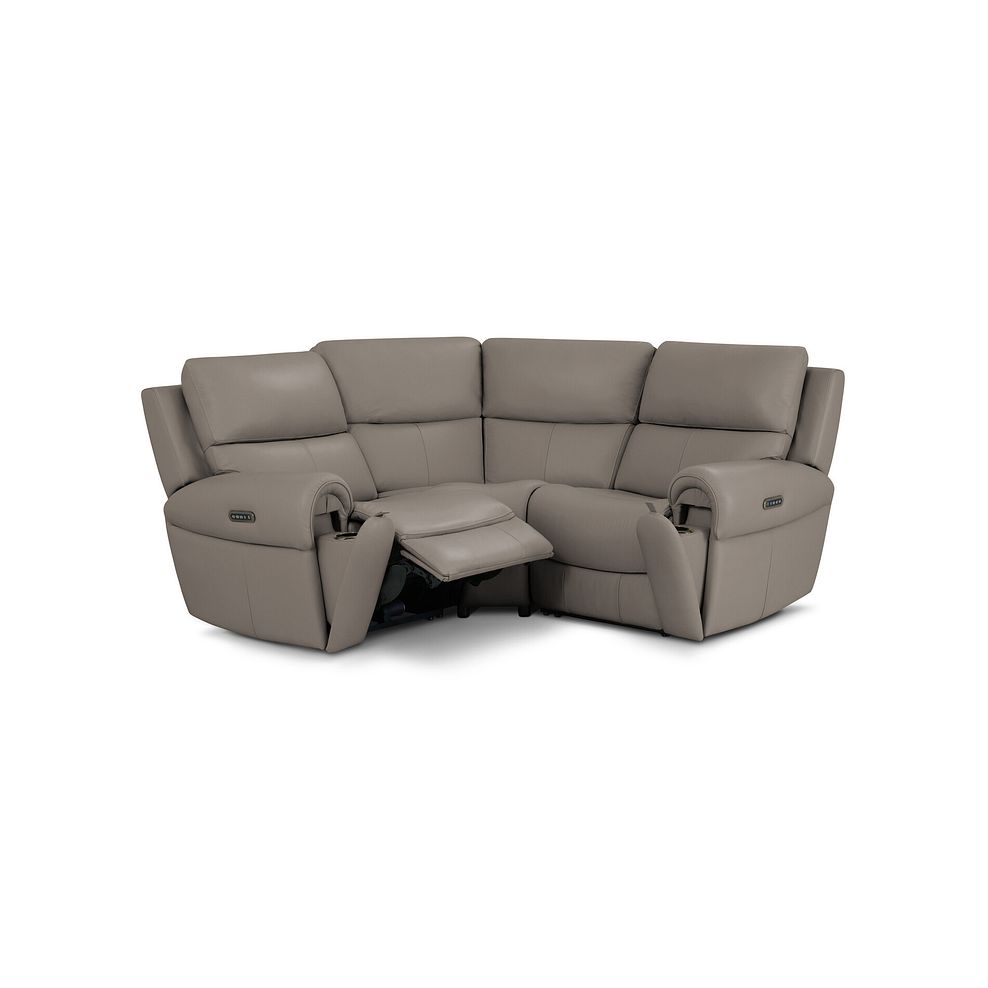 Ezra Group 1 Electric Recliner with Power Headrest Lumbar Support in Oyster Leather 3
