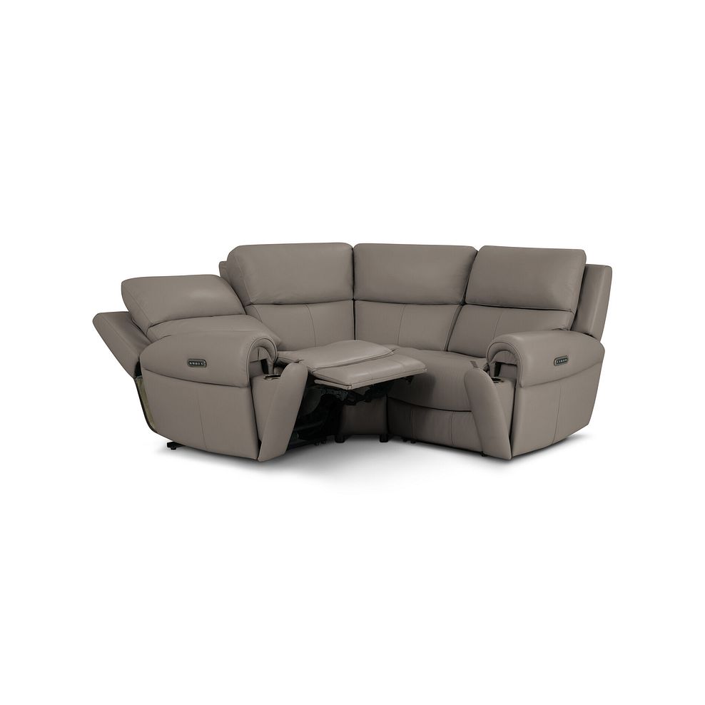 Ezra Group 1 Electric Recliner with Power Headrest Lumbar Support in Oyster Leather 4