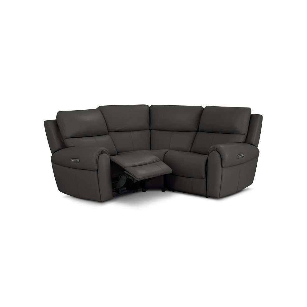 Ezra Group 1 Electric Recliner with Power Headrest & Lumbar Support in Storm Leather 2