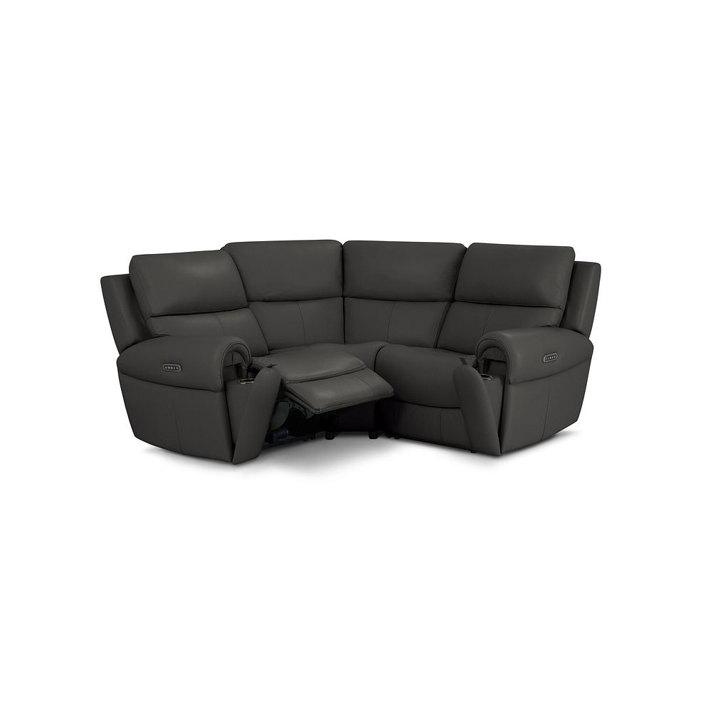 Ezra Group 1 Electric Recliner with Power Headrest & Lumbar Support in Storm Leather 3