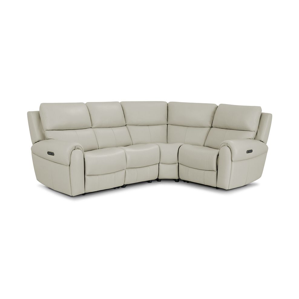 Ezra Group 2 Electric Recliner - Left Hand in Bone China Leather 1