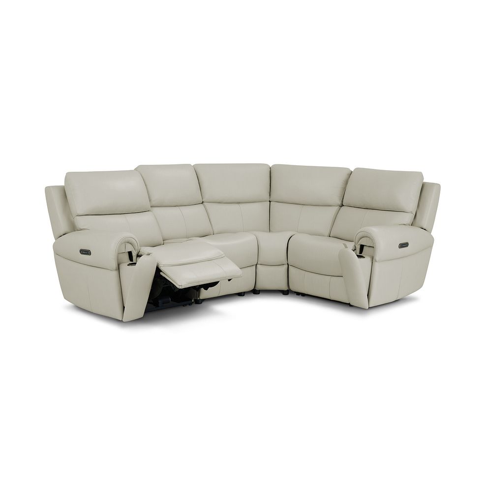 Ezra Group 2 Electric Recliner - Left Hand in Bone China Leather 2