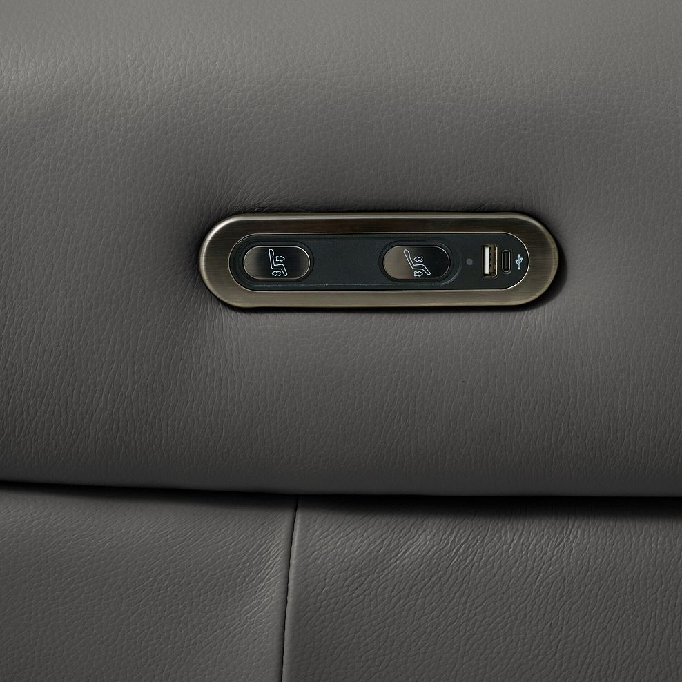 Ezra Group 2 Electric Recliner - Left Hand in Elephant Grey Leather 9