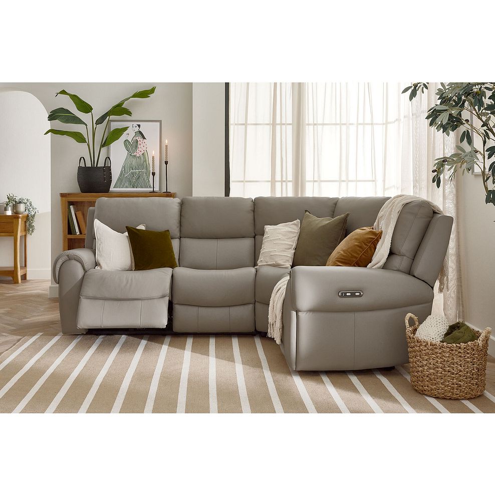 Ezra Group 2 Electric Recliner - Left Hand in Oyster Leather 3