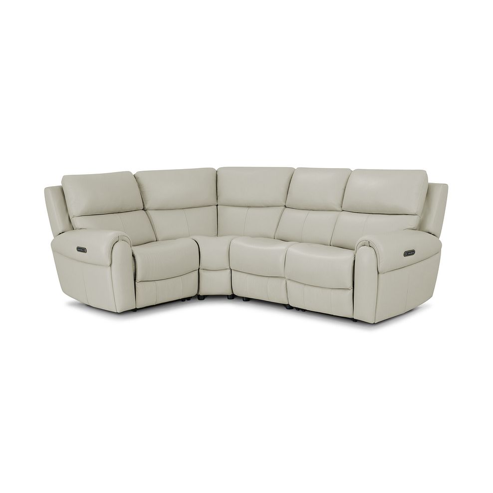 Ezra Group 2 Electric Recliner - Right Hand in Bone China Leather 1