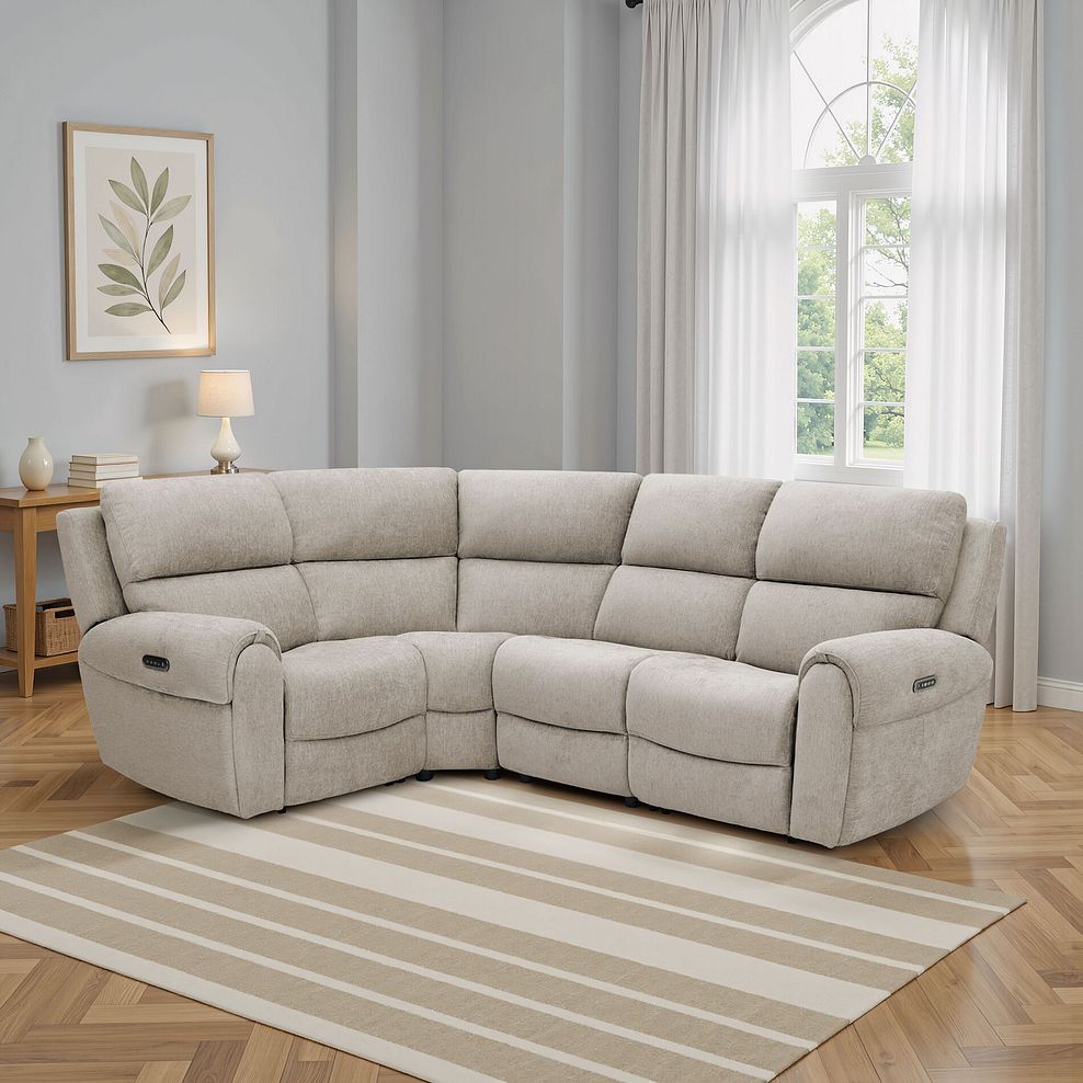 Ezra Group 2 Electric Recliner - Right Hand in Darwin Mink Fabric 1