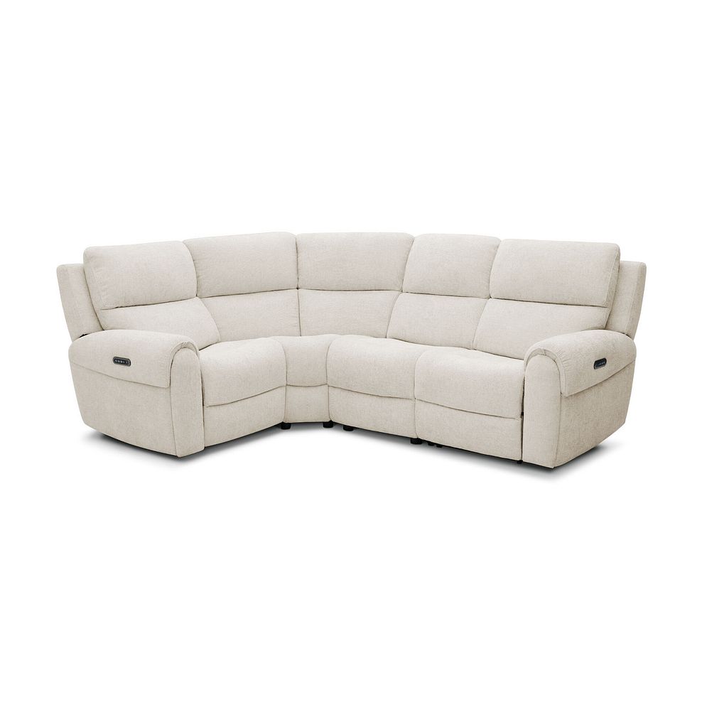 Ezra Group 2 Electric Recliner - Right Hand in Hopsack Natural Fabric 1