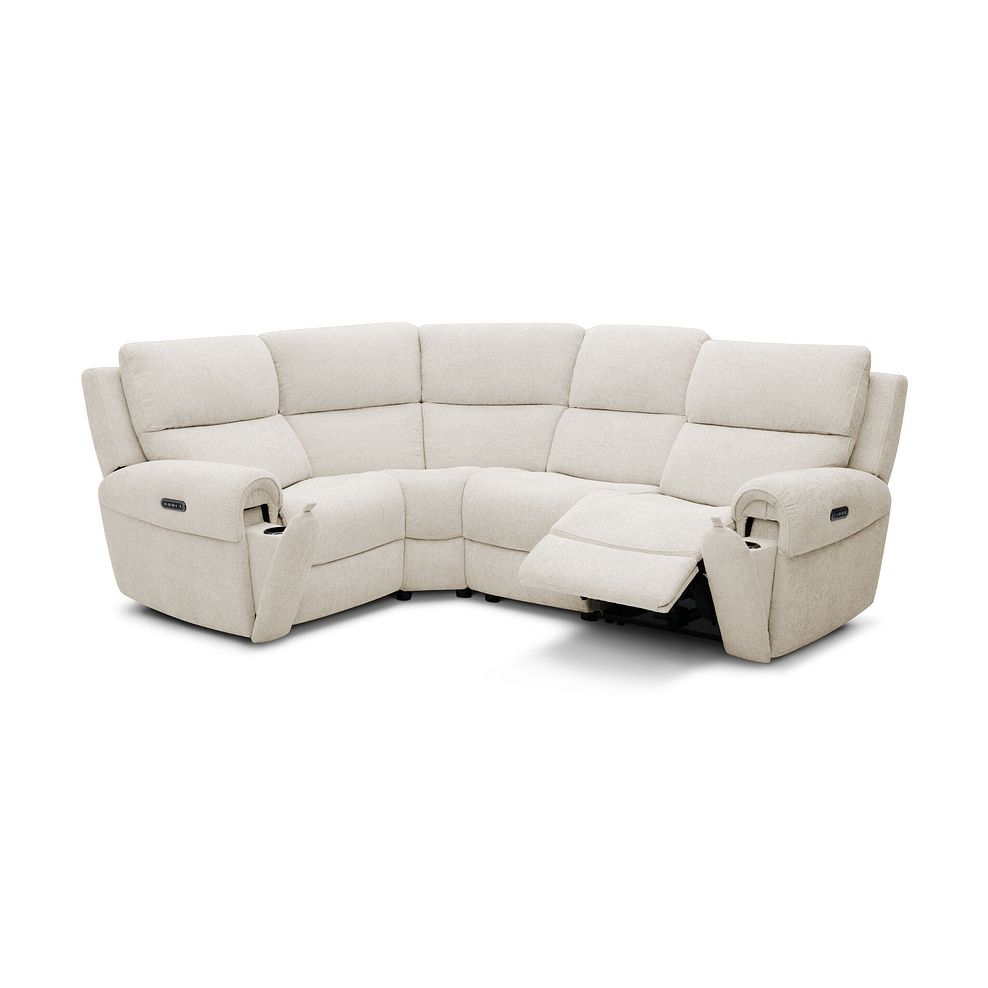 Ezra Group 2 Electric Recliner - Right Hand in Hopsack Natural Fabric 2