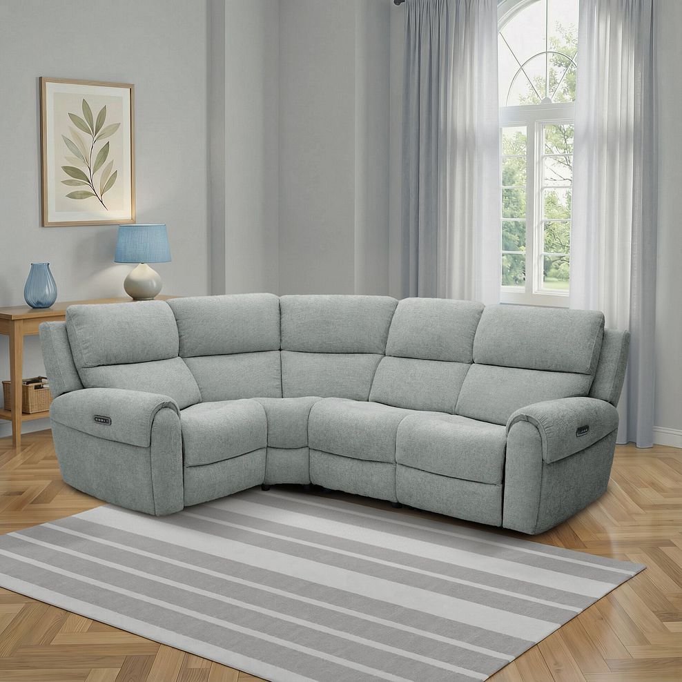 Ezra Group 2 Electric Recliner - Right Hand in Hopsack Platinum Fabric 1