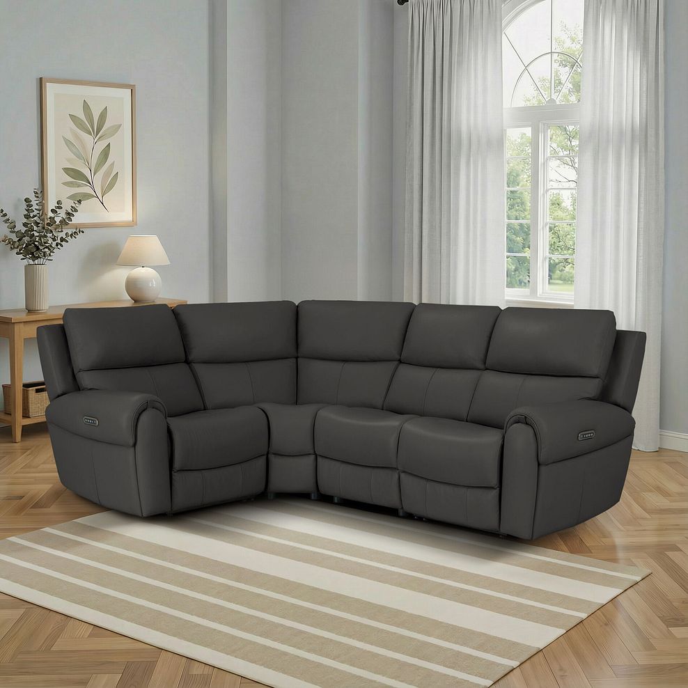 Ezra Group 2 Electric Recliner - Right Hand in Storm Leather 1