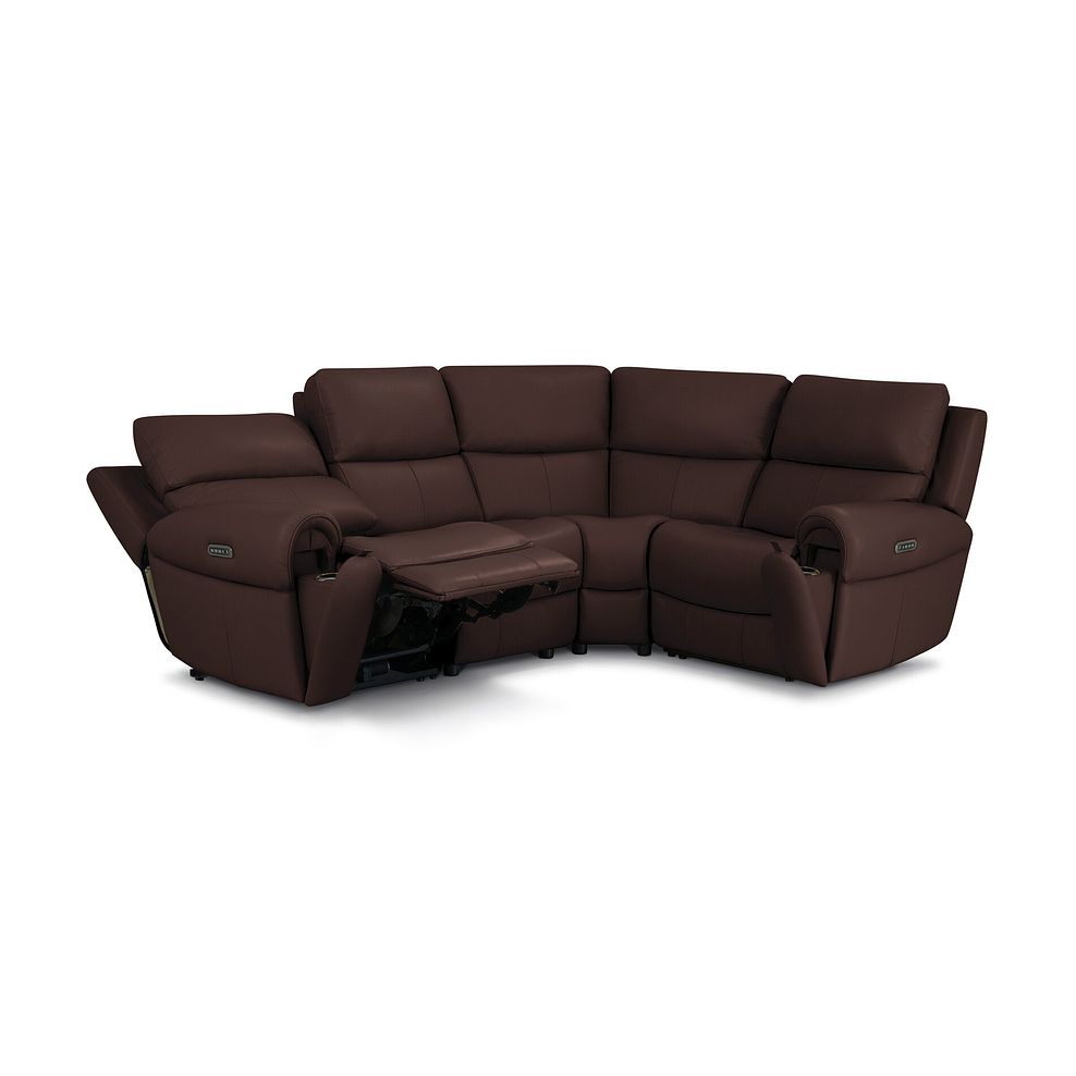 Ezra Group 2 Electric Recliner with Power Headrest & Lumbar Support - Left Hand in Chestnut Leather 4