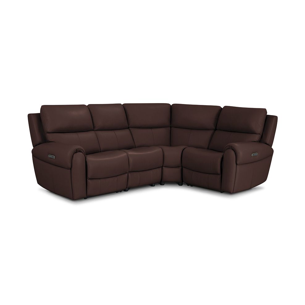 Ezra Group 2 Electric Recliner with Power Headrest & Lumbar Support - Left Hand in Chestnut Leather 1