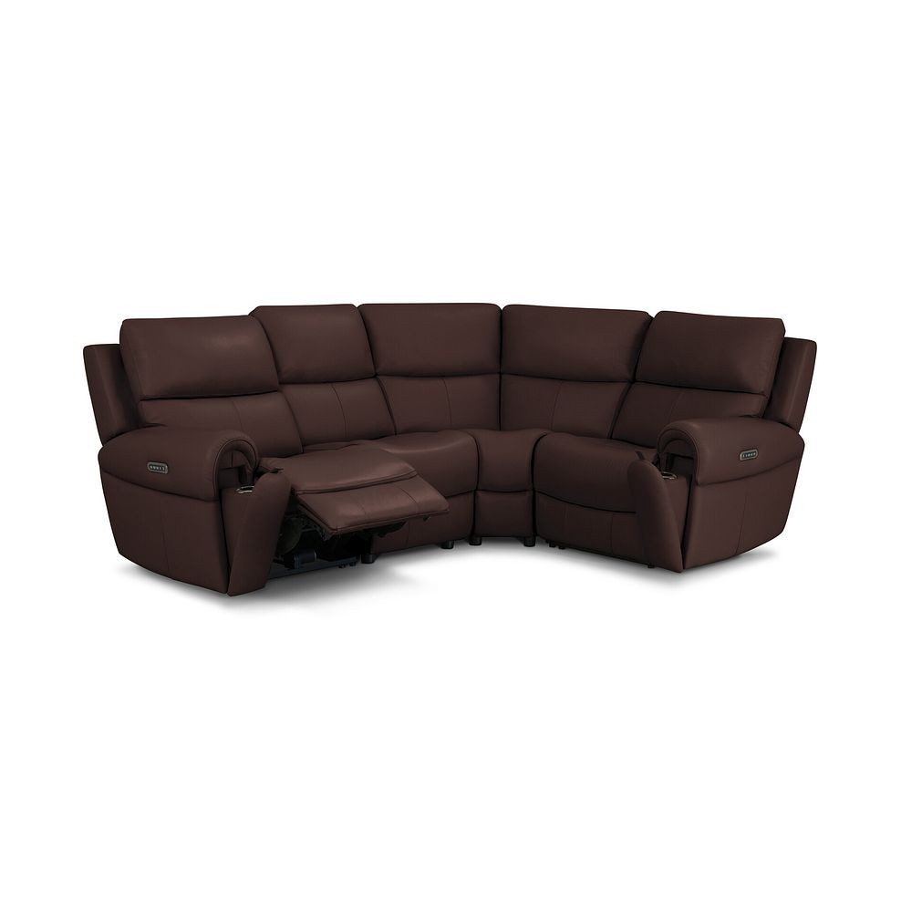 Ezra Group 2 Electric Recliner with Power Headrest & Lumbar Support - Left Hand in Chestnut Leather 2