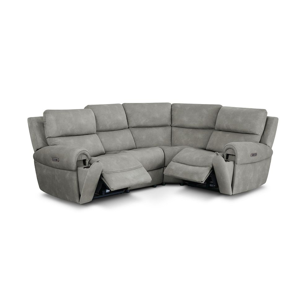 Ezra Group 2 Electric Recliner with Power Headrest & Lumbar Support - Left Hand in Dexter Stone Fabric 3