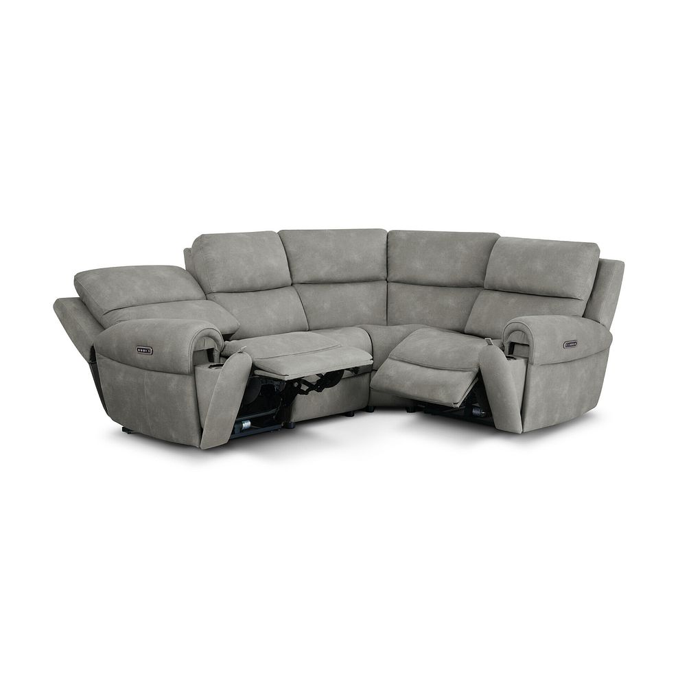 Ezra Group 2 Electric Recliner with Power Headrest & Lumbar Support - Left Hand in Dexter Stone Fabric 5
