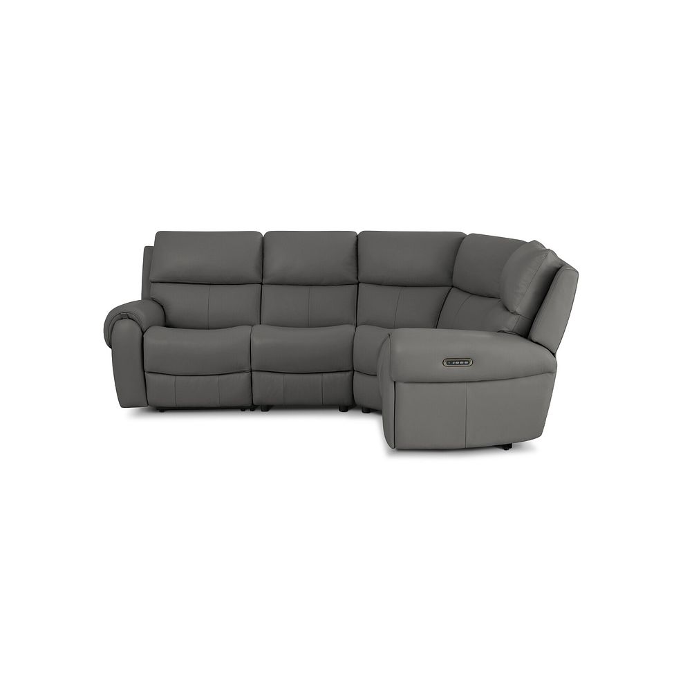 Ezra Group 2 Electric Recliner with Power Headrest & Lumbar Support - Left Hand in Elephant Grey Leather 5