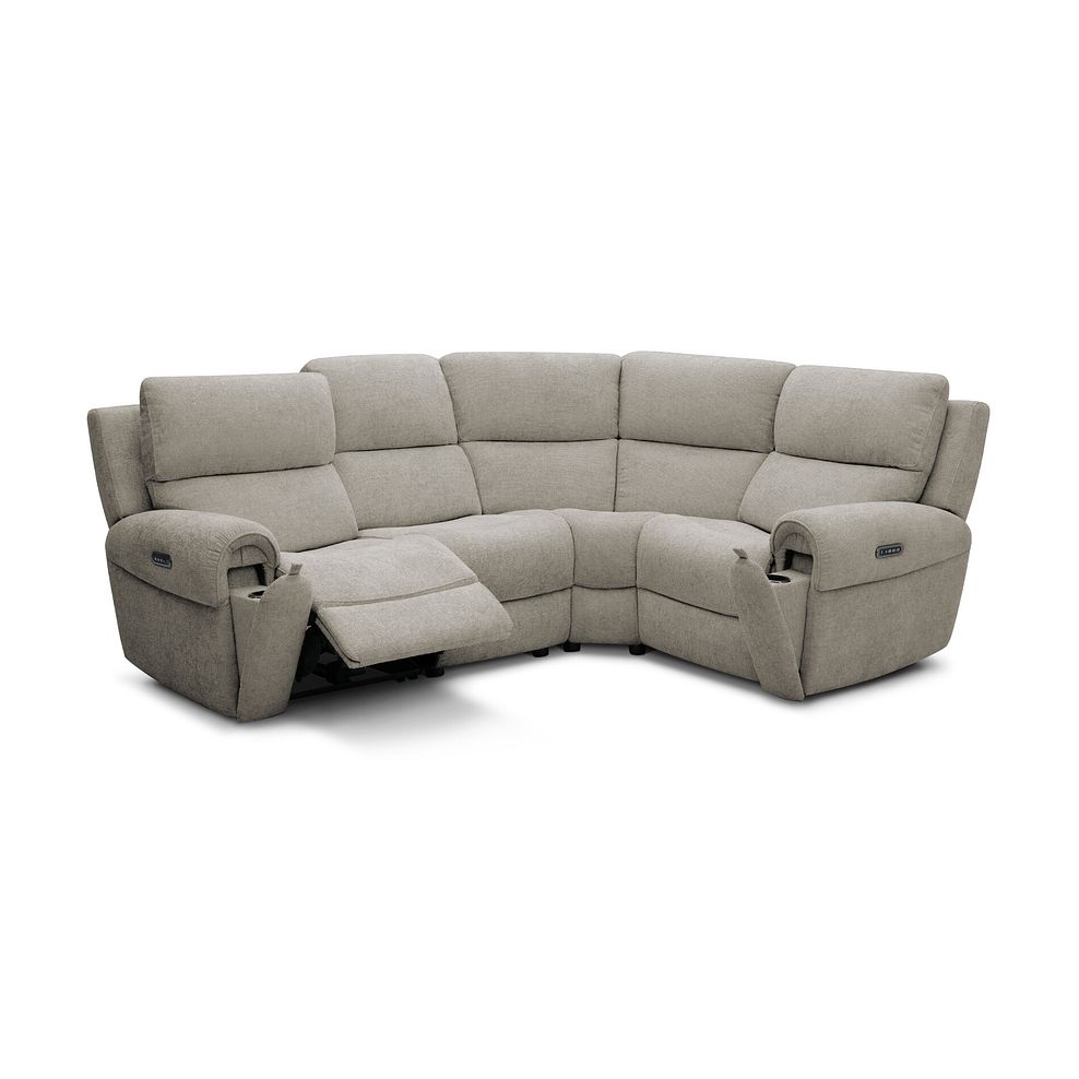 Ezra Group 2 Electric Recliner with Power Headrest & Lumbar Support - Left Hand in Hopsack Linen Fabric 3
