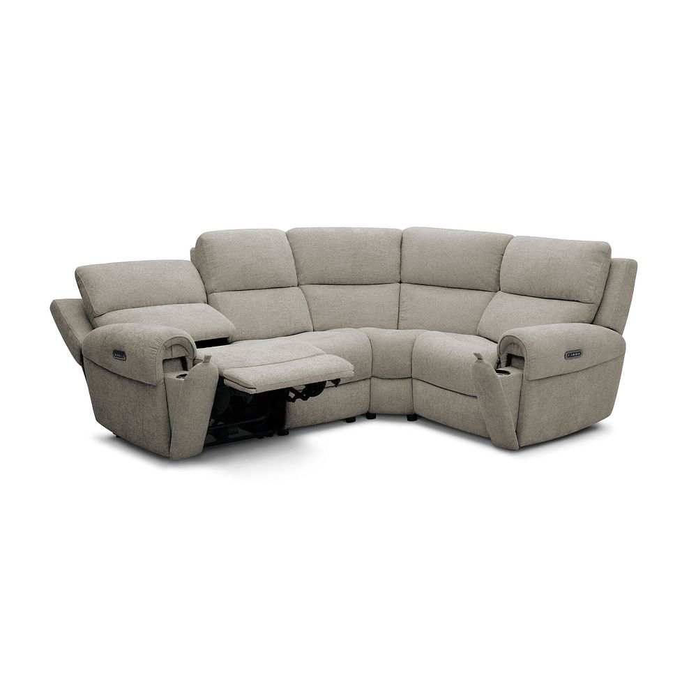 Ezra Group 2 Electric Recliner with Power Headrest & Lumbar Support - Left Hand in Hopsack Linen Fabric 4