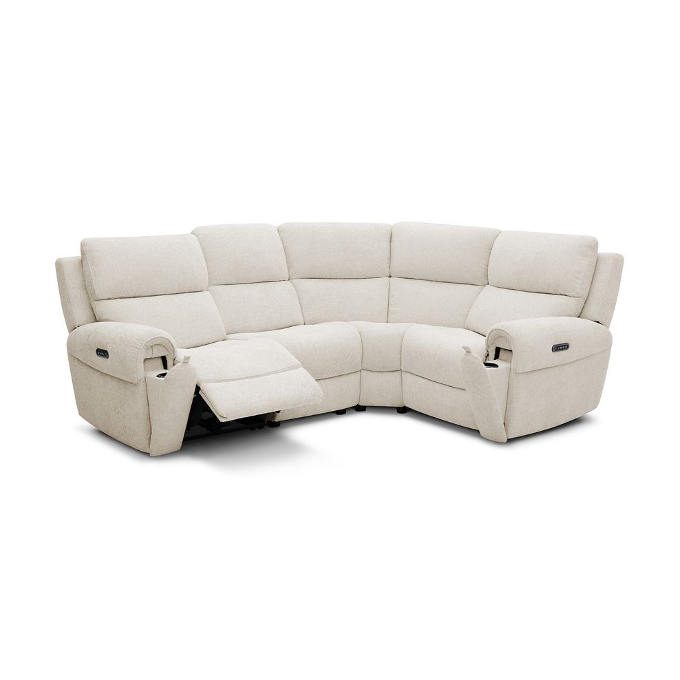 Ezra Group 2 Electric Recliner with Power Headrest & Lumbar Support - Left Hand in Hopsack Natural Fabric 2