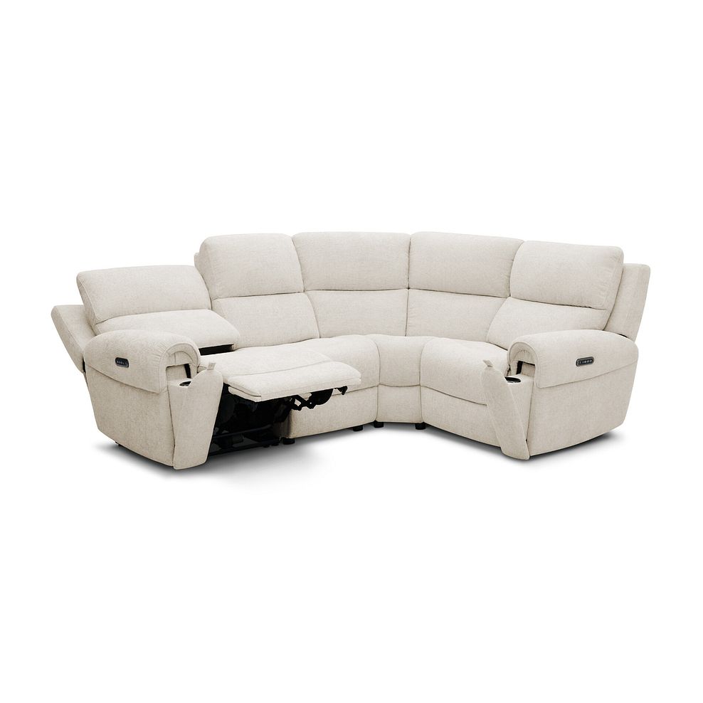 Ezra Group 2 Electric Recliner with Power Headrest & Lumbar Support - Left Hand in Hopsack Natural Fabric 4