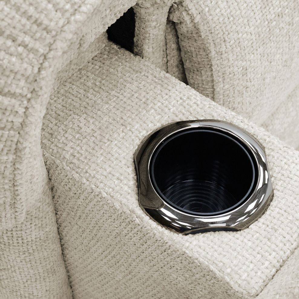 Ezra Group 2 Electric Recliner with Power Headrest & Lumbar Support - Left Hand in Hopsack Natural Fabric 10