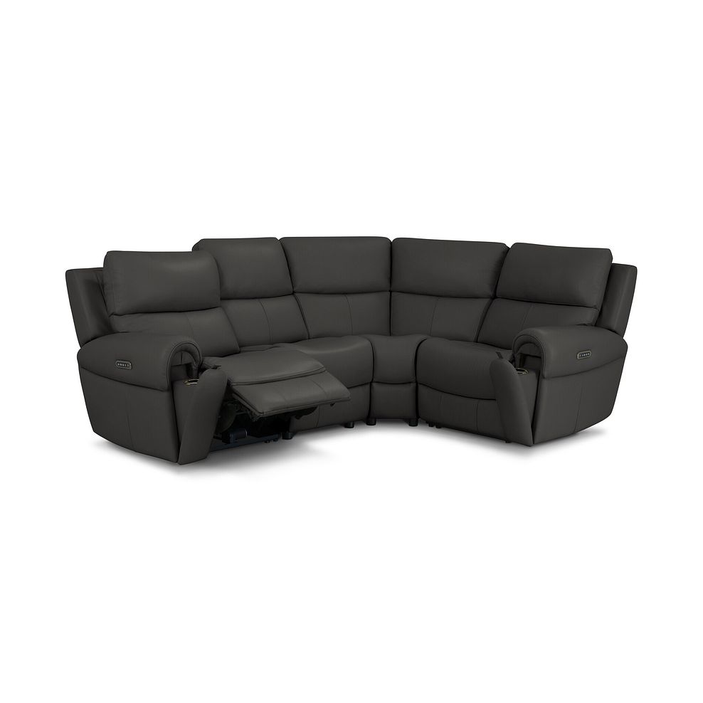 Ezra Group 2 Electric Recliner with Power Headrest & Lumbar Support - Left Hand in Storm Leather 3