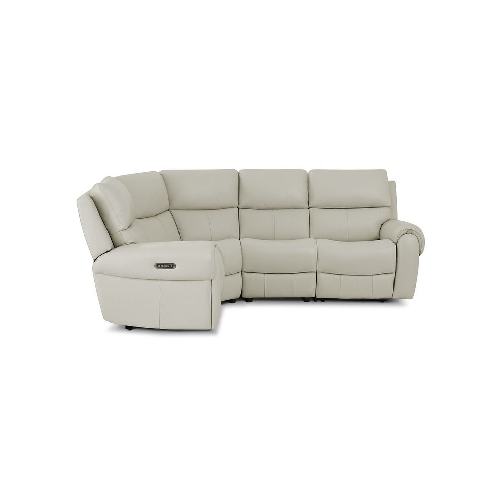 Ezra Group 2 Electric Recliner with Power Headrest & Lumbar Support - Right Hand in Bone China Leather 5