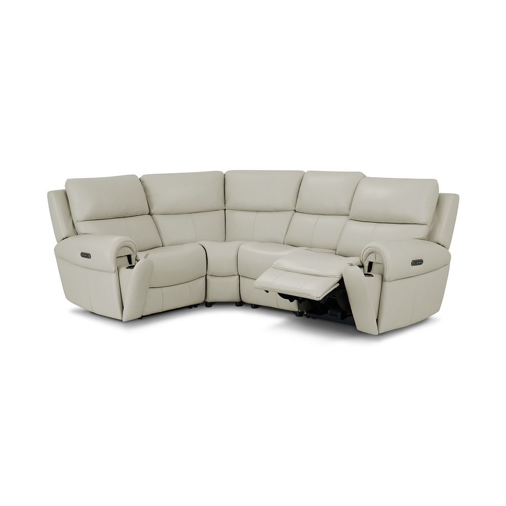 Ezra Group 2 Electric Recliner with Power Headrest & Lumbar Support - Right Hand in Bone China Leather 2