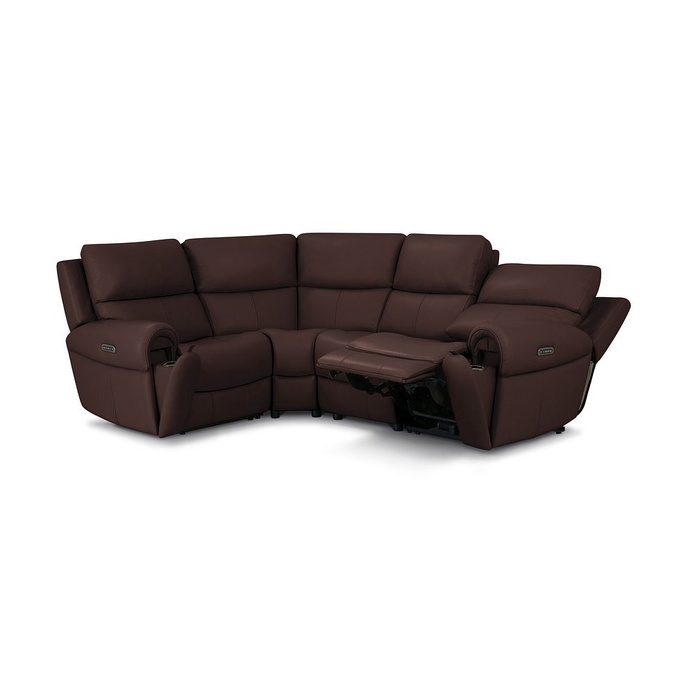 Ezra Group 2 Electric Recliner with Power Headrest & Lumbar Support - Right Hand in Chestnut Leather 4
