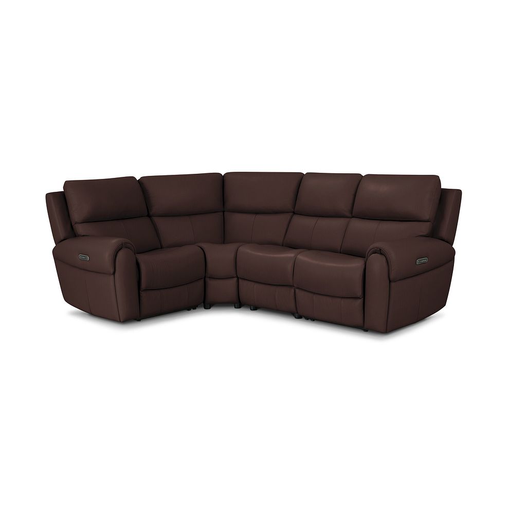 Ezra Group 2 Electric Recliner with Power Headrest & Lumbar Support - Right Hand in Chestnut Leather 1